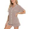 SWOMOG Womens Pajamas Set Button Down Soft Modal Short Sleeve