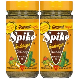 Spike Tenderizer Seasoning 2-Pack – Natural Blend of Salt Crystals, Flavorful Herbs & Vegetables with Tenderizing Papaya Enzyme, 3.75 Oz Ea