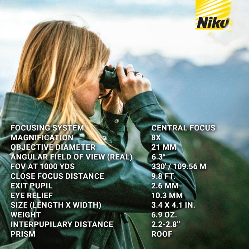 Nikon Binoculars Aculon T02 8x21 Da-Ha Prism Type, 8x Magnification,