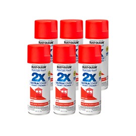 Rust-Oleum Rust-Oleum 334084-6PK Painter's Touch 2X Ultra Cover Spray Paint, 12 oz, Satin Poppy Red, 6 Pack