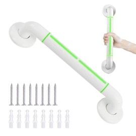 KIWOP Barra de Seguridad para Baño Luminoso, 30CM Agarraderas para Baño Adulto Mayor con Agarre Antideslizante de Silicona, Capacidad de Carga 660LBS, Pasamanos para Baño, Escalera, Aseos