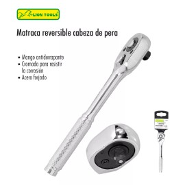 Lion Tools Matraca Cabeza Pera 1/4  Rever Lion Tools 0044