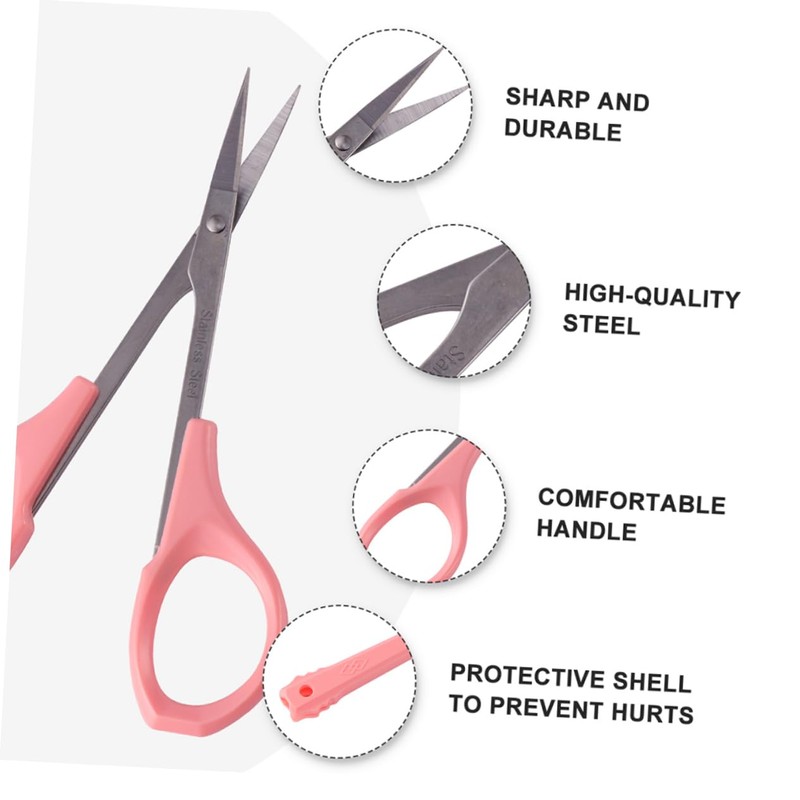 Ipetboom 3sets 2pcs High Scissors Eyebrow Eyelash Trimmer with Ergonomic
