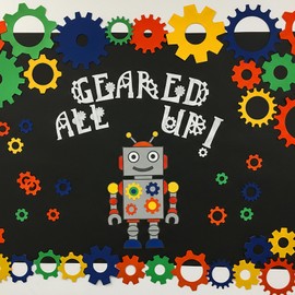 Yexiya 60 Pcs Robot Party Decorations Paper, Gear Robot Birthday Party Decorations for Birthday Parties Decoration Supplies, Photography Background, Room Decoration, Crafts