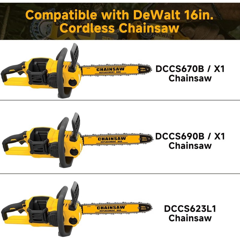 DWZCSB16 & DWO1DT616T 16 Inch Chainsaw Bar and Chainsaw Chain