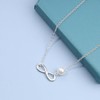 Yheakne Boho Pearl Infinity Choker Necklace Silver Pearl Pendant Necklace