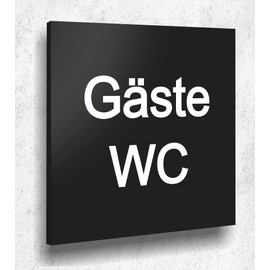 Door Sign Toilet Sign Black Matt UV Print 12 x 12 cm 3 mm Aluminium Composite Made in Germany Item No. A 2005