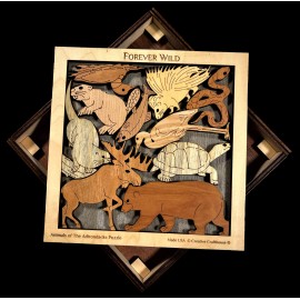 Creative Crafthouse Forever Wild -Animals of the Adirondacks wood brain teaser puzzle - original USA