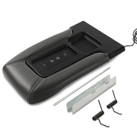 G-PLUS Center Console Lid Repair Kit Arm Rest Latch W/Charging, Compatible with GMC Sierra Yukon/Chevy Silverado Suburban Tahoe 1999-2007 19127364 19127365 19127366 Gray