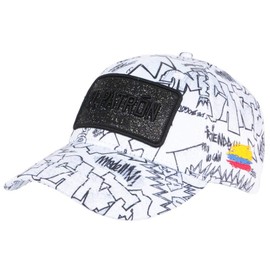 SKR El Patron White and Black Streetwear Colombia Medellin Baseball Cap - Unisex Size One Size, White, White