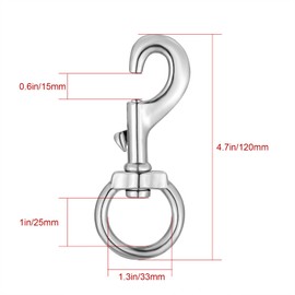 Swivel Eye Bolt Snap Hooks Dog Leash Clip Leash Clasp Large Heavy Duty 4.7 Inch 2 pcs