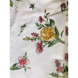 Spectrum Fabric ScreenPrint Scotchgard Vintage NEW. By the yard BTY FLORAL WHITE