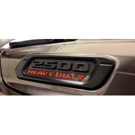 2pack New 2500 Heavy Duty Emblems Left Right Side 3D Badges Black Hood Replacement for 2500 (Red)
