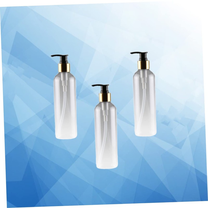 Zerodeko 3pcs Refillable Pet Emulsion Bottle Black Press Pump for