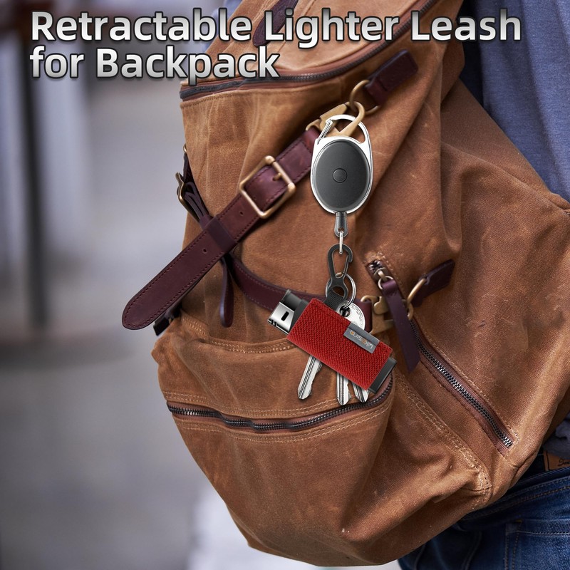 Likesing Retractable Lighter Leashes, Bi'c Lighter Holder Key Chain for