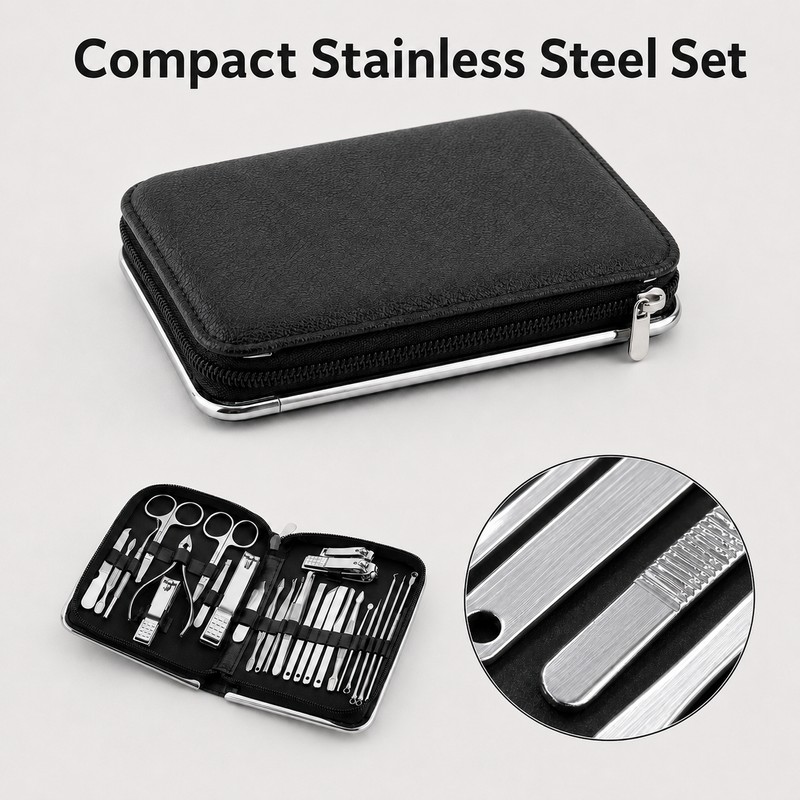 26-Piece Manicure Set for Nail and Cuticle Care – Stainless