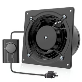 HG Power 6 Inch Exhaust Fan with Speed Controller, 308CFM Wall Exhaust Fanfor Kitchen, Bathroom, Metal Extractor Fan for Pet Room, Smoking Room, Attic, Garage, Window Ventilation