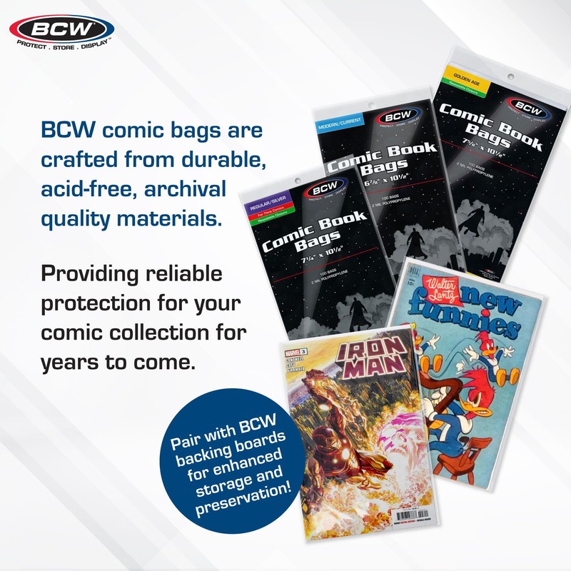 BCW Resealable Current/Modern Comic Bags - 100 ct | Acid-Free