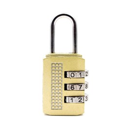 Lansonee 1 Pcs Suitcase Locks with 3 Digit Combination Padlock Codes,Small Padlocks Luggage Locks Padlocks with Outdoor Travel Luggage Suitcase Baggage School Gym Lockers Laptop Bag-Gold