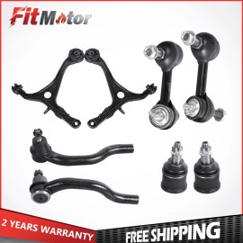 fitmotor Tie Rod End & Ball Joint & Sway Bar Control Arm For Honda Accord Acura TSX