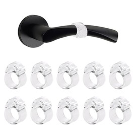 Luxvara Transparent Door Stop Latch, Set of 10 Door Handle Buffers, Highly Elastic Door Handle Protection, Door Handles as Perfect Protection for Wall and Door, Diameter Opening 18 mm
