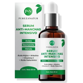 PUREZA NATUR Suero Facial aclarante intensivo para paño en cara y cuerpo + Acido Hialuronico facial + Vitamina C | Serum que Humecta y aclara la piel desvanece arrugas, manchas y repara cutis face repair skincare