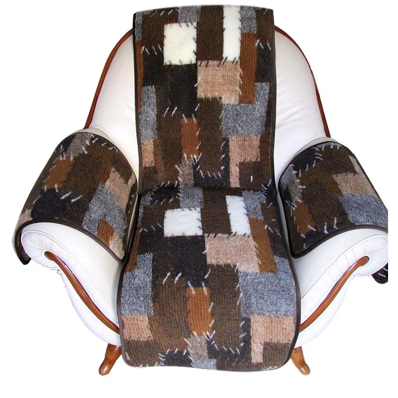 Alpenwolle Armchair and Armrest Protector Patchwork 3 Pieces