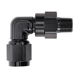 EVIL ENERGY 4AN Female to 1/8 NPT Pipe Swivel 90 Degree Adapter Fitting Black Aluminum