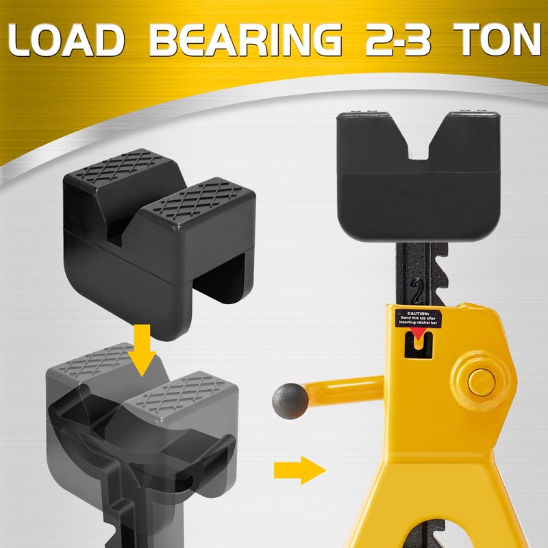 TONDA Jack Stand Pads, Universal Rubber Jack Pad Adapter, Rail