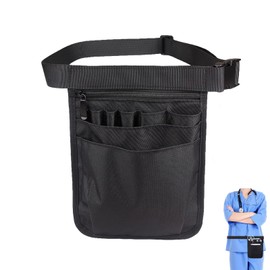 Nurse Belt Bag, Care Accessory Bag, Multifunctional Belt Bag, Work Nurse Bag, Adjustable Work Bag, Black Tool Belt Bag for Men and Women, black, Modern