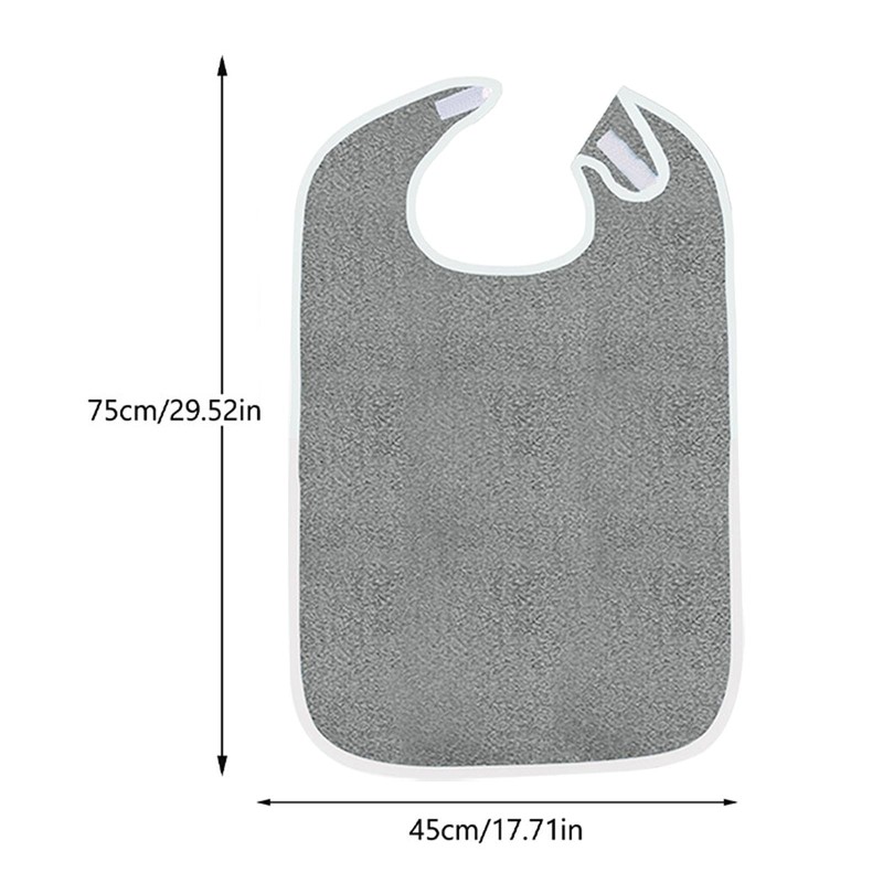 predolo 3 Pieces Adult Terry Bibs,Clothing Protectors Reusable,Machine Washable,Large Adult