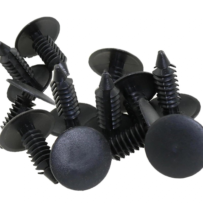 TZMJ 100 Pcs Black Plastic Car Retainer Clips, Round Head