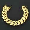 putouzip Chunky 18K Gold Plated Stainless Steel 22MM Big Cuban