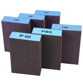 Pack of 6 Sanding Sponges, 60/80/100/120/180/220 Grit Sandpaper Sanding Block, Washable, Reusable, 6 Different Sanding Sponge, for Sanding, Wood, Polishing, Metal, Hand Sanding Blocks