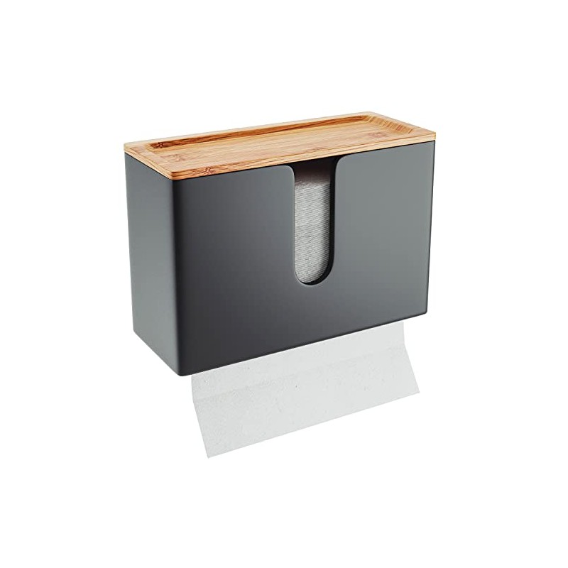 NATURE SUPPLIES Bamboo Paper Towel Dispenser with Removable Top Tray