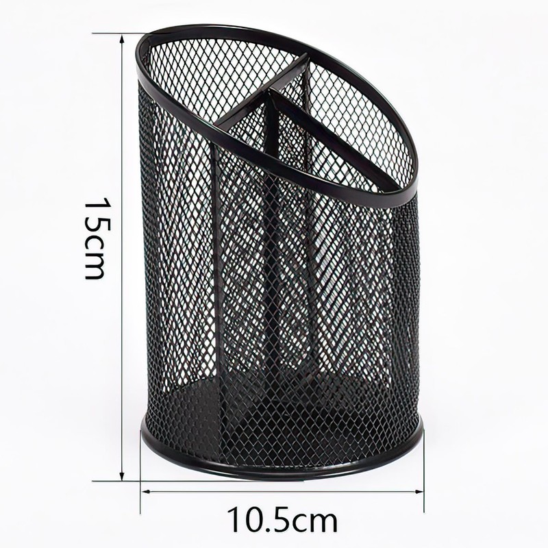Sinoba Desk Organiser Pen Holder 3 Compartments Mesh Metal Desktop