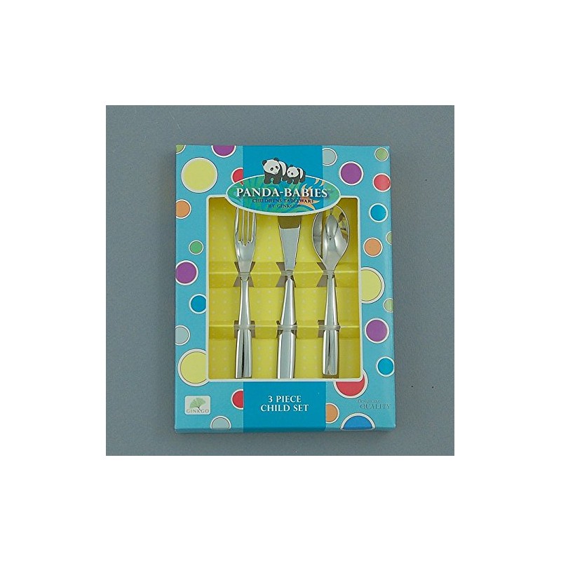 Ginkgo International Panda Baby - Juego infantil de acero inoxidable