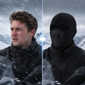 Winter Full Face Mask for Outdoor Cycling - Windproof, Breathable Warmth with Expanded Vision for Skiing and Motorcycle Riding
