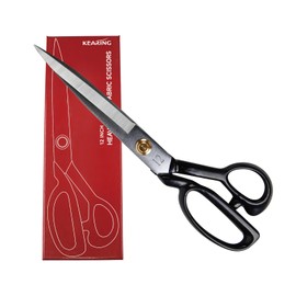 KEARING 12 Inch Heavy Duty Fabric Scissors, Professional Tailor Shears for Precision Cutting of Leather, Denim, and Multi-Layer Fabrics for Sewing, Dressmaking, Cutting - 470g / 1 lb - Right-Handed
