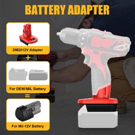 EID for M18 to for M12 Adapter,for Milwaukee 18V M18 Battery and for Dewalt 20V 60V Battery Convert to for 12V M12 Battery,Power for Milwaukee 12V Cordless Power Tools Use