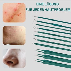 Blackhead Remover Set 7-Piece Smbrige Pimple Remover | Pimple Removal Tool for Pure Skin | Blackhead Remover in Coloured Box, Dark Green