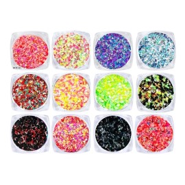 Confeti Colores Pastel Metalico Tornasol Decoracion Uña 12pz