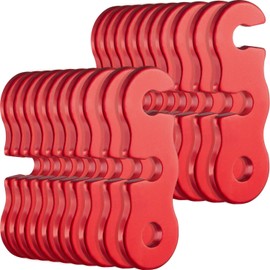 SATINIOR 20 Pieces Guyline Tensioner Aluminum Alloy Tent Cord Paracord Tensioner Guy Line Rope Adjusters Cord Tighteners for Outdoor Tent Camping Hiking Accessories (Red)