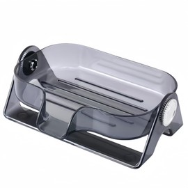 Self Drain Soap Holder Case Shower Tray Soap Saver Dish Box for Bathroom Sink Draining Container Adjusatble Angles Drainer Diversion Type Dishes Extend Soap Bar Life Keep Dry Clean