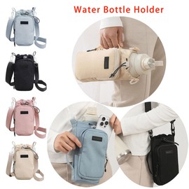 Insulated Water Bottle Holder with Strap & Phone Pocket – Waterproof Crossbody Bottle Carrier Bag for Travel, Hiking & Daily Outdoor Use