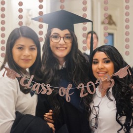 Class of 2023 Banner Rose Gold Graduation Banner Class of 2023 Sign,Rose Gold Graduation 2023 Banner Class of 2023 Graduation Decorations for Rose Gold Graduation Party Decorations 2023