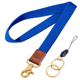 Fishent Stretchy Neck Lanyard, Cute Keychain Lanyard for Women Men Teacher, Long Lanyard for ID Badge Holder, Badge Lanyards for Keys Wallet Phone (Clein Blue)