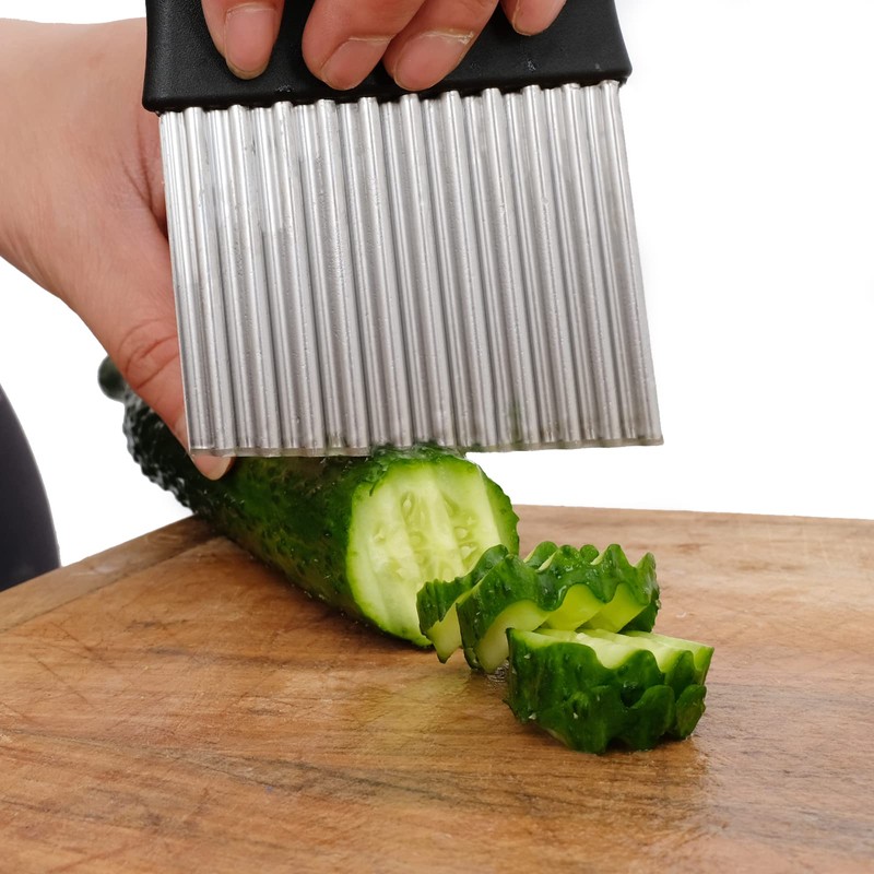 HTBMALL Crinkle Cutter, Wavy Chopper Knife, Upgraded Stainless Steel Crinkle
