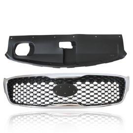 SecosAutoparts 2Pcs Upper Grille Radiator Sight Cover Front Set Compatible with Kia Sorento 2016 2017 2018 Replace# 86360C6000