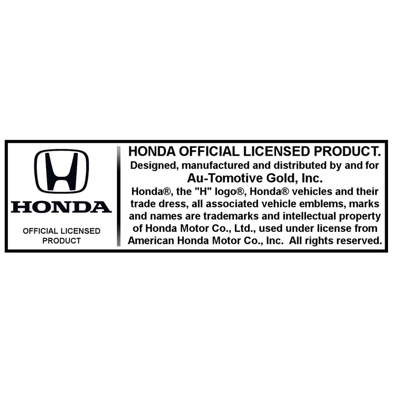 Honda Black Infill 3D Logo Chrome Steel License Plate